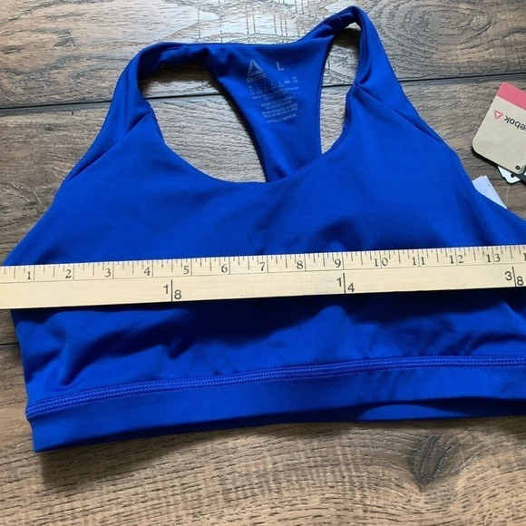 NWT Royal Blue Reebok Speedwick Racerback Sports Bra Size Lg Removable Padding - Picture 6 of 6
